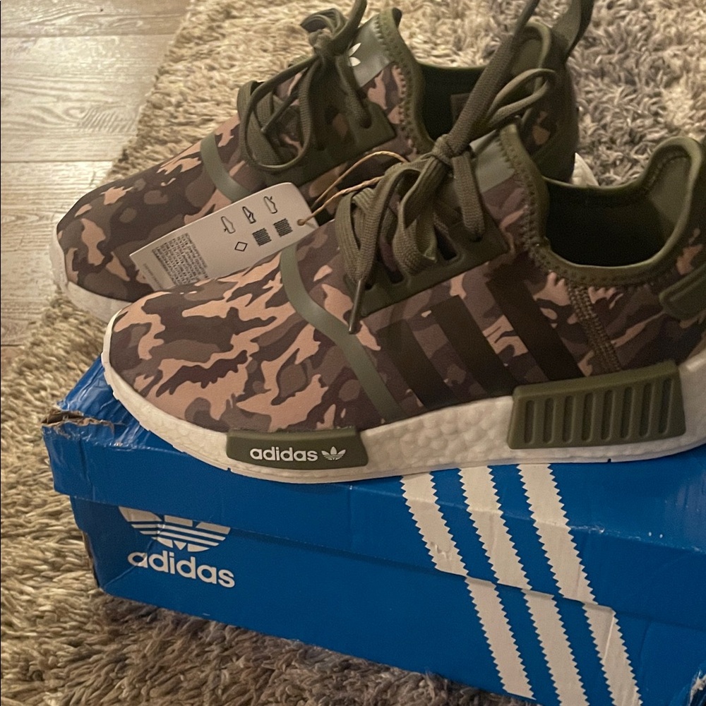 Adidas NMD_R1 Kids Sneakers - Olive and Brown Camouflage